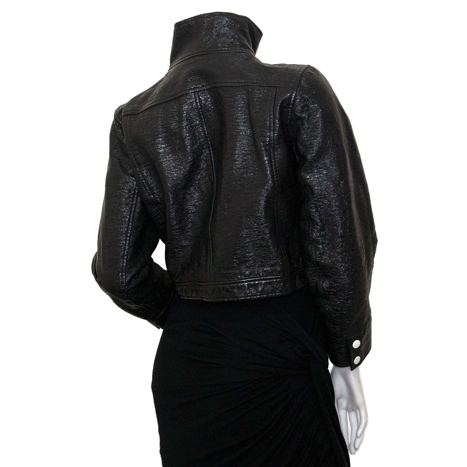 Courrèges Iconic Black Patent Jacket for sale online at Labellov