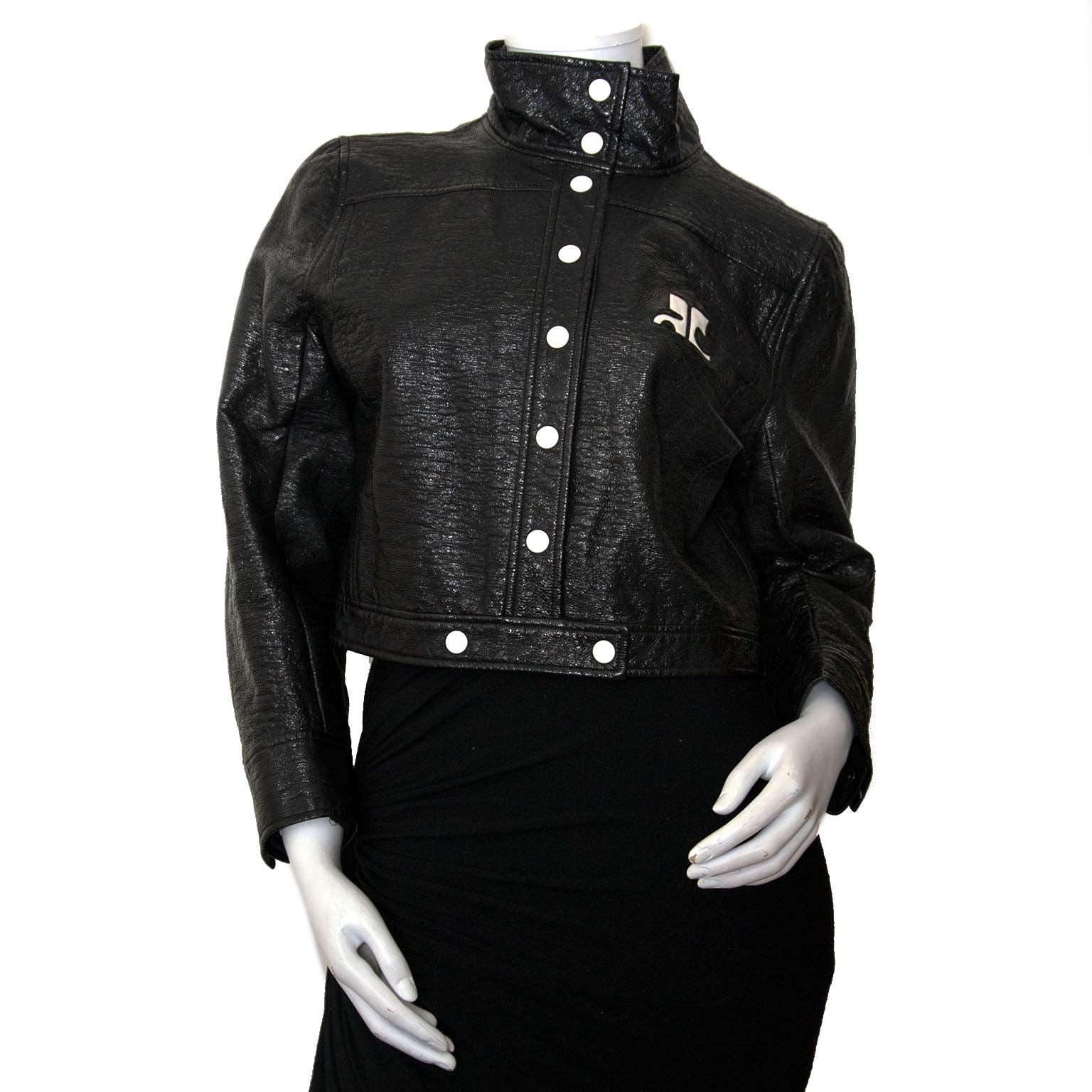 Vintage designer item Courrèges Iconic Black Patent Jacket