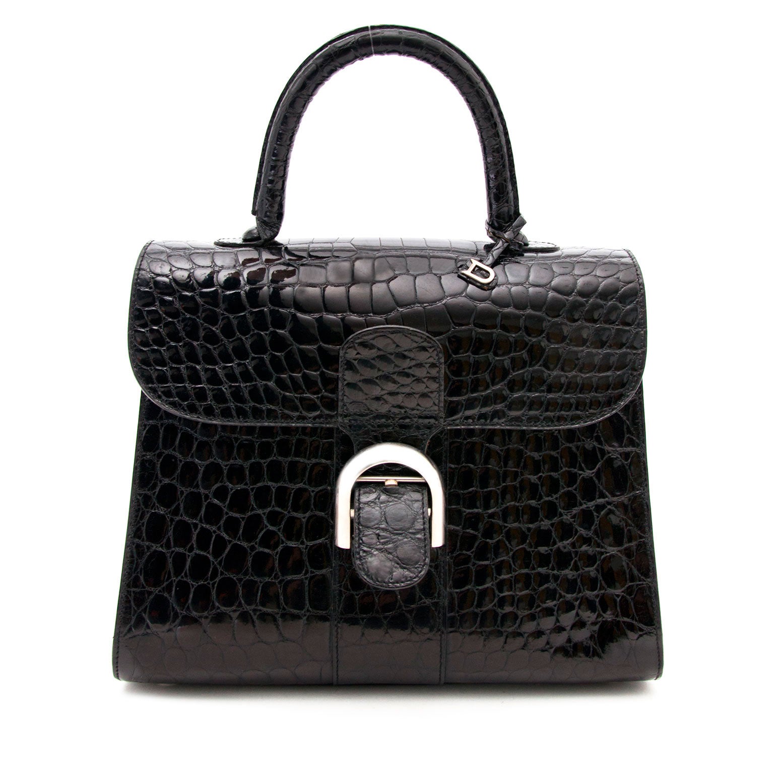 Delvaux Black Shiny Croco Brillant MM Now online at labellov.com for the best price