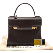 buy and sell Delvaux Brown Boxcalf Leather Tempete MM for a good price