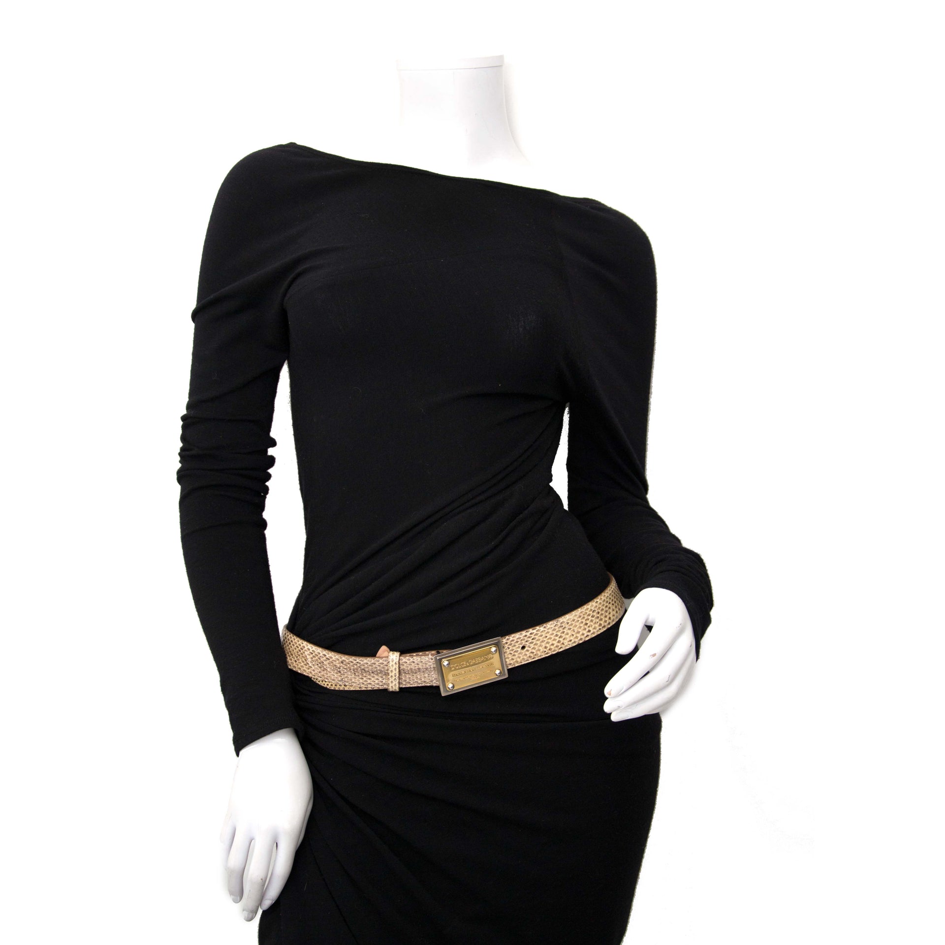 D&G Snake Print Logo Belt for sale www.labellov.com, very good condition for vintage designer items such as handbags and belts.