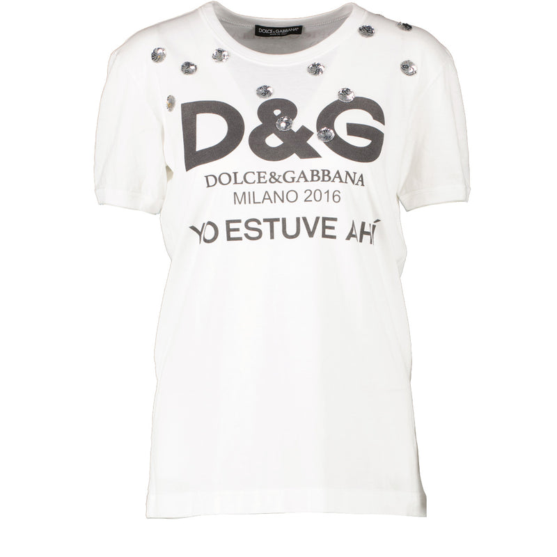 Dolce & Gabbana Wit T-shirt - Maat 40