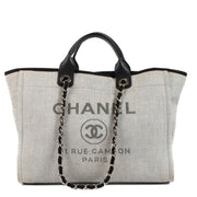 Chanel Grey Mixed Fiber Large Deauville Shopper Bag
