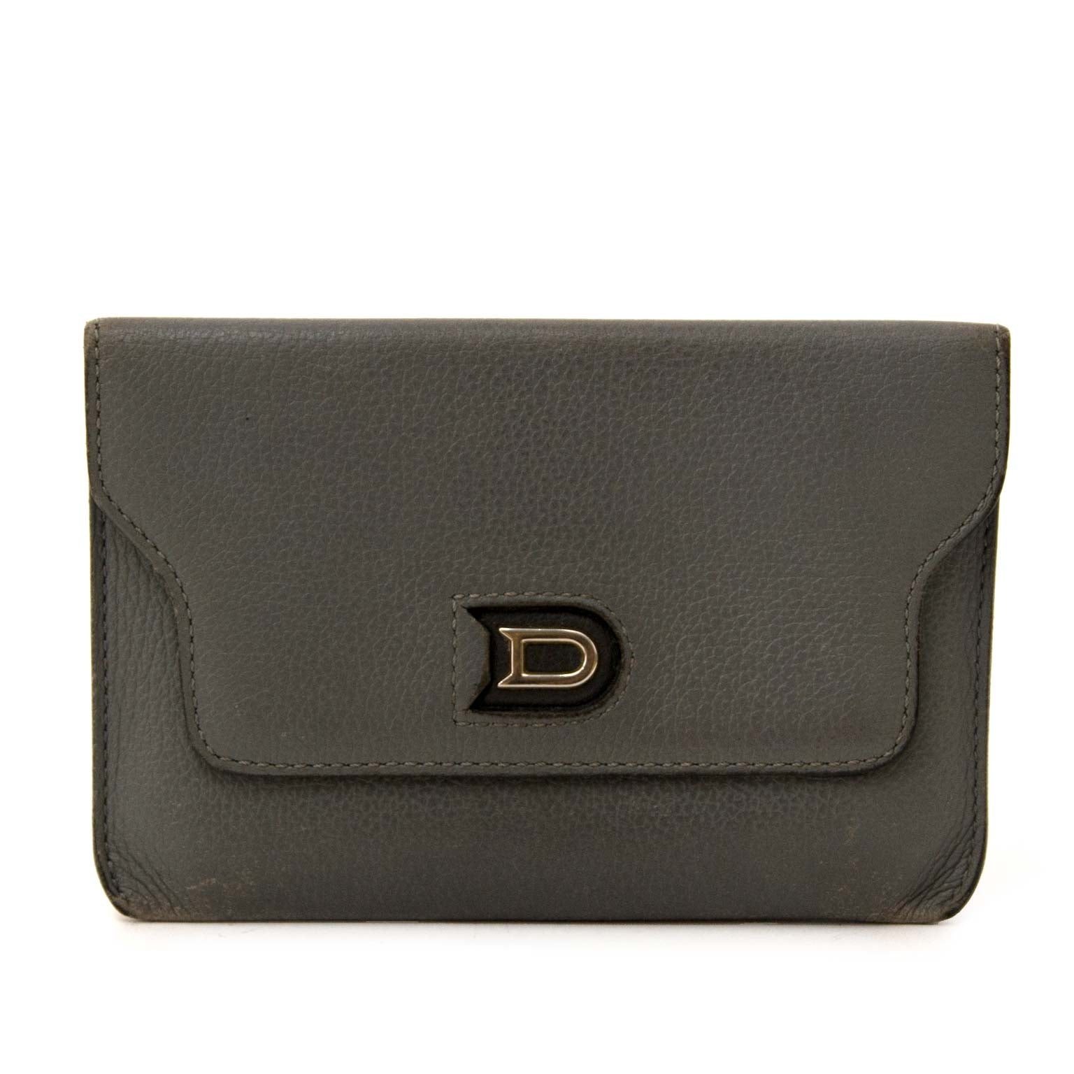 Delvaux Grijze Leren Portemonnee