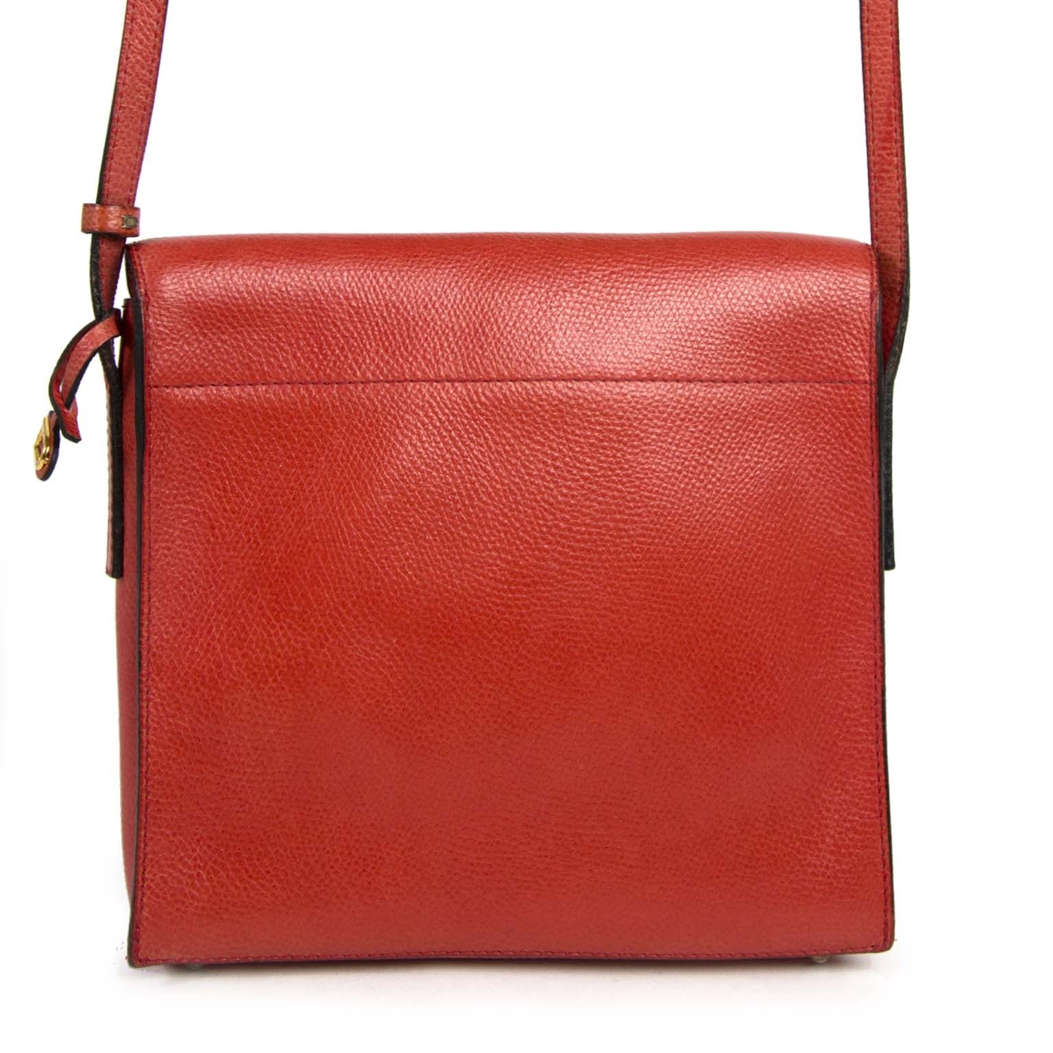 buy authentic delvaux red 'd' crossbody bag now for sale at labellov vintage fashion webshop belgium