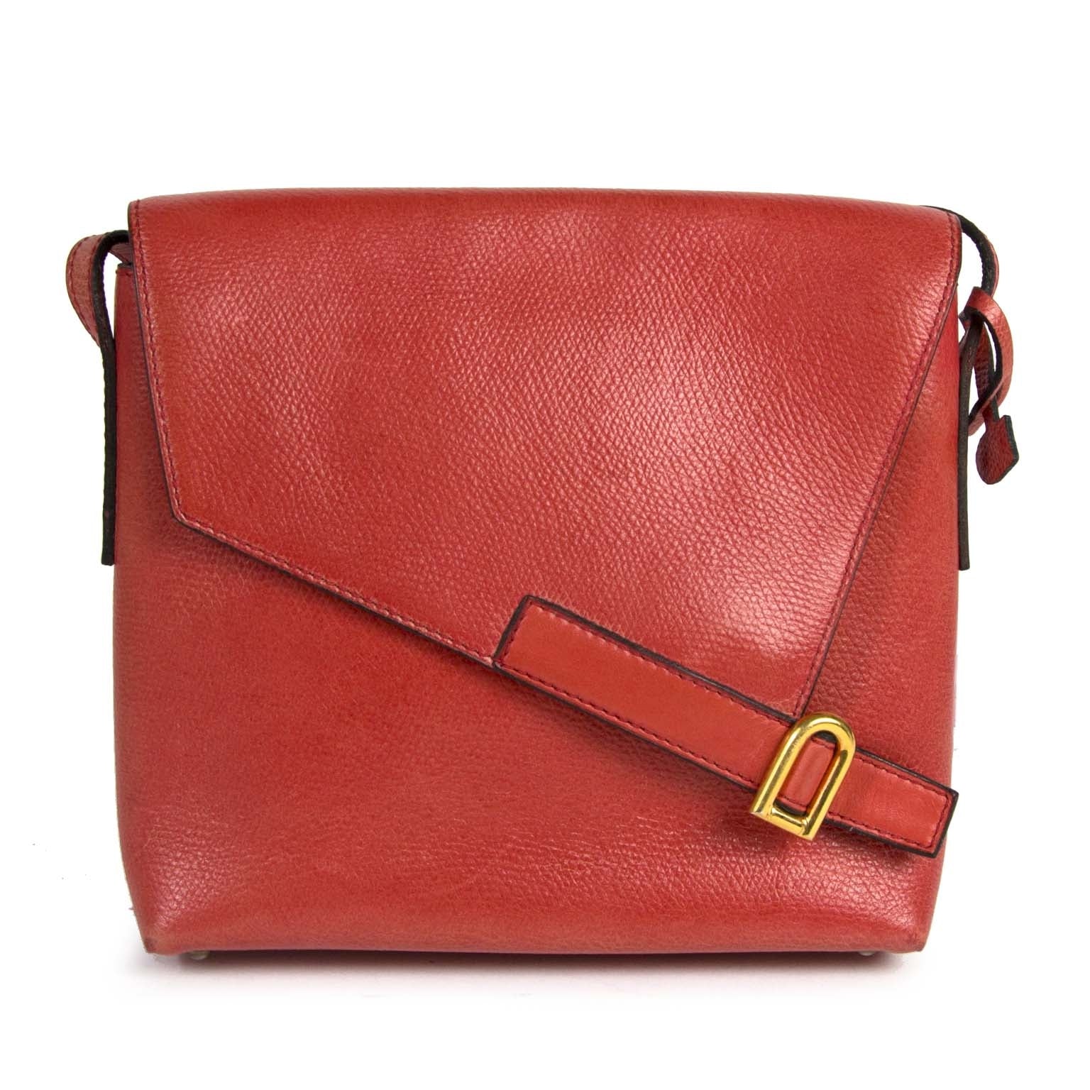 buy authentic delvaux red 'd' crossbody bag now for sale at labellov vintage fashion webshop belgium