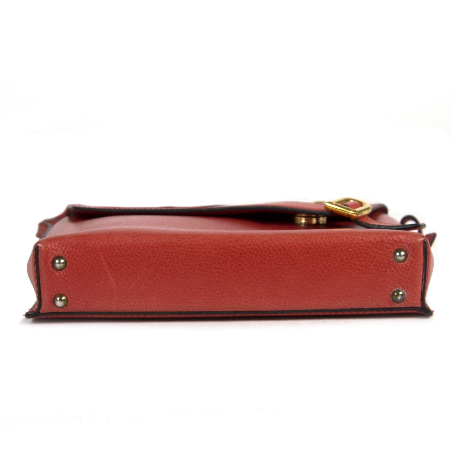 buy authentic delvaux red 'd' crossbody bag now for sale at labellov vintage fashion webshop belgium