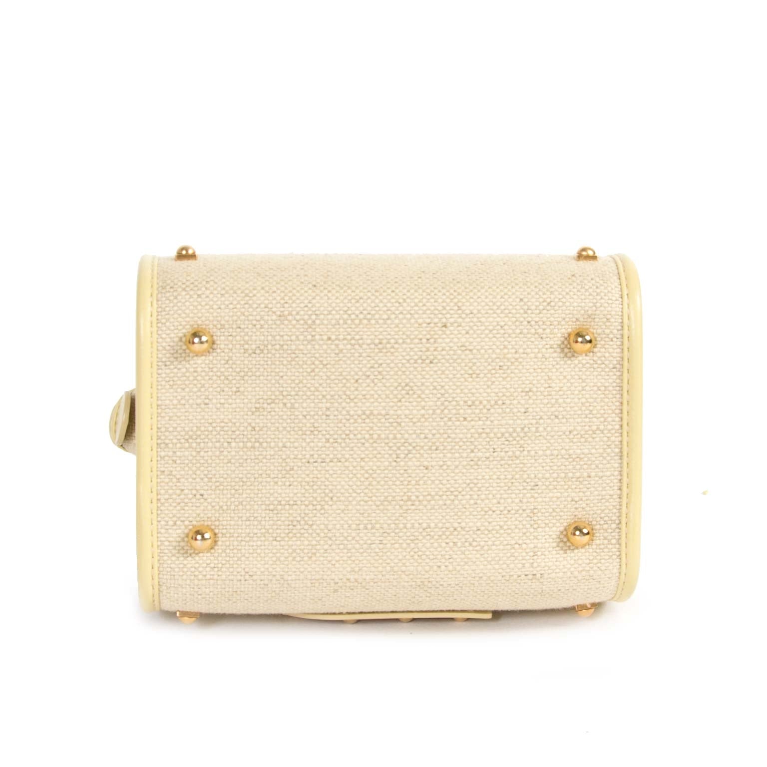 Delvaux Le Astrid Mini Toile Vanille Evening Bag te koop bij Labellov