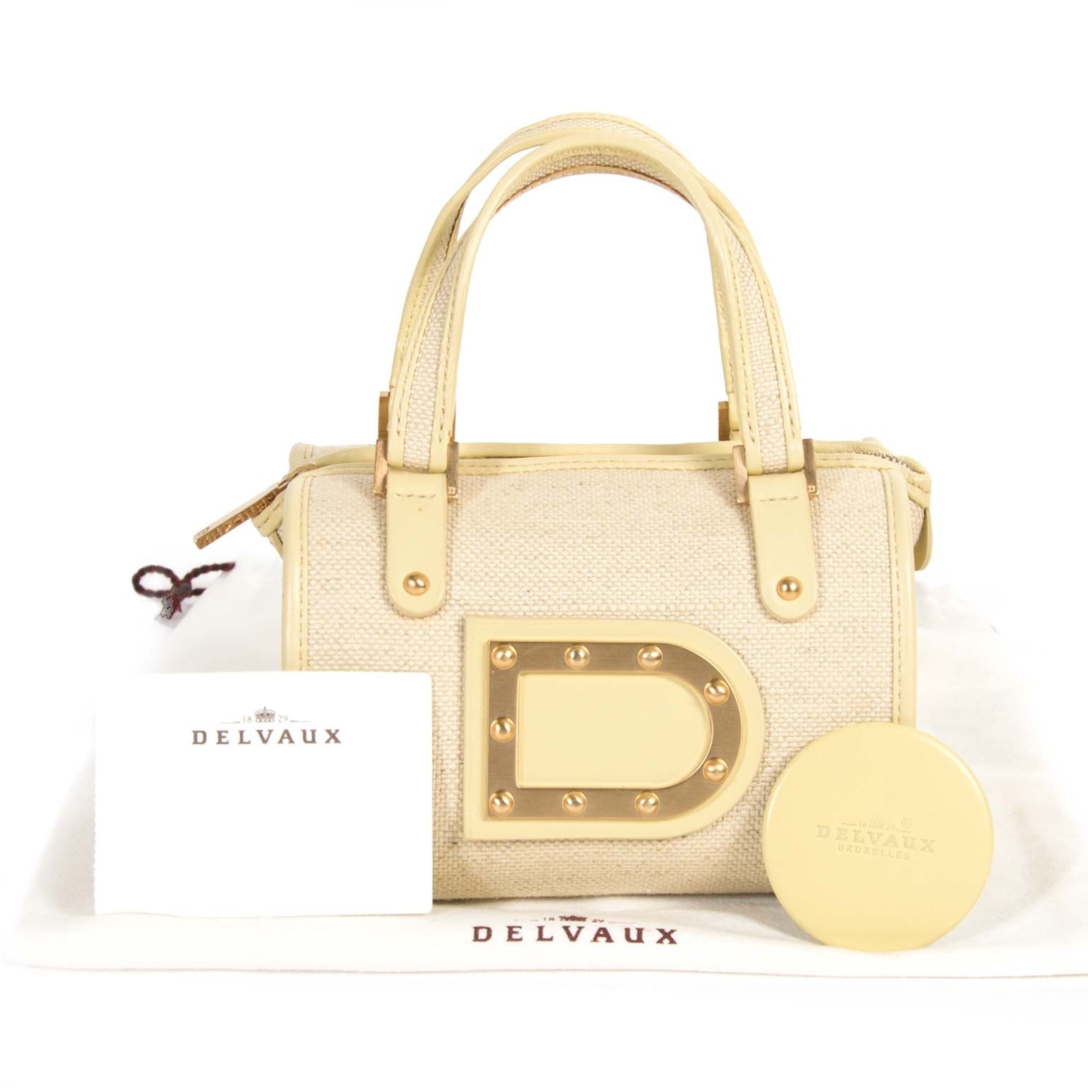 Achetez secur en ligne votre sac Delvaux Le Astrid Mini Toile Vanille Evening Bag pour le meilleur prix