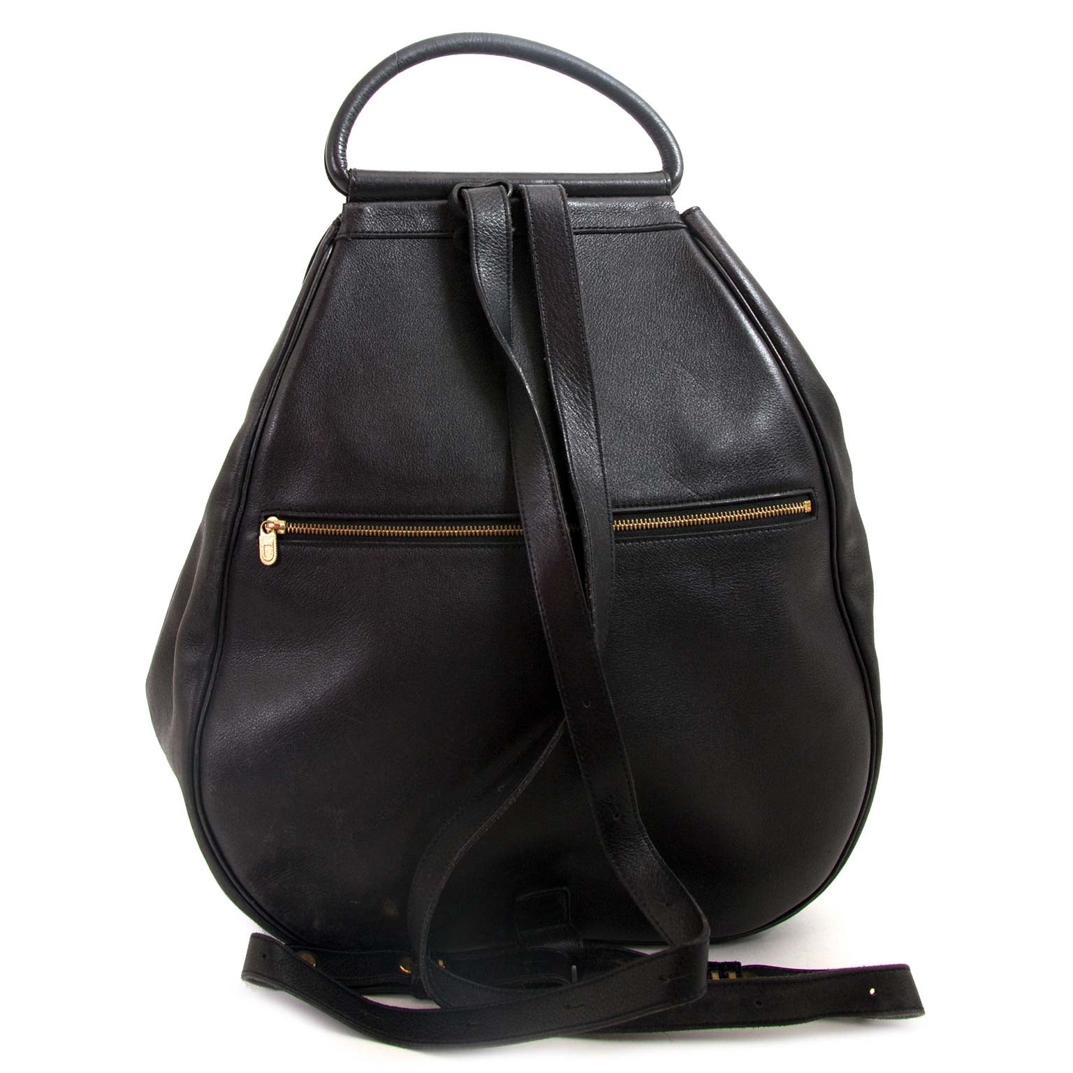 delvaux black lucifer backpack now for sale at labellov vintage fashion webshop belgium