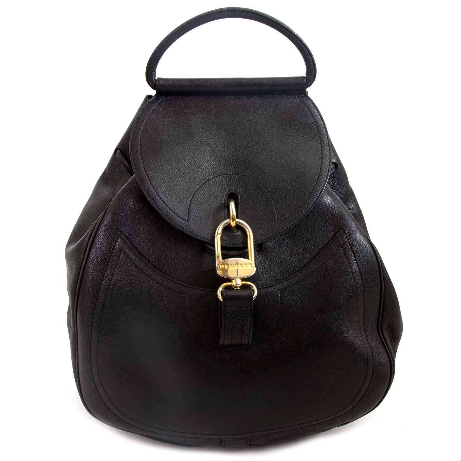 delvaux black Lucifer backpack now for sale at labellov vintage fashion webshop belgium