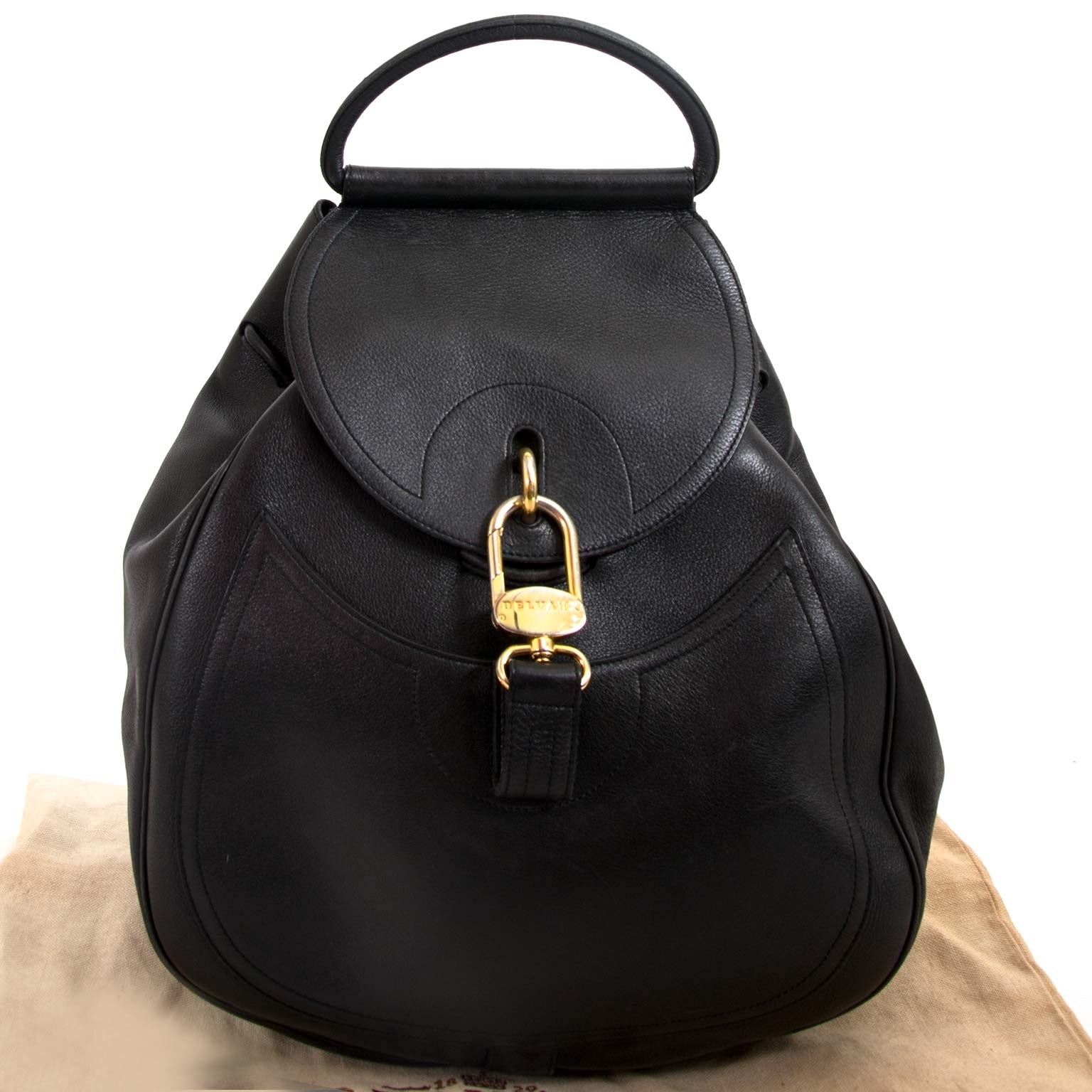 delvaux noir lucifer backpack sac à dos à labellov vintage webshop de mode belgique anvers
