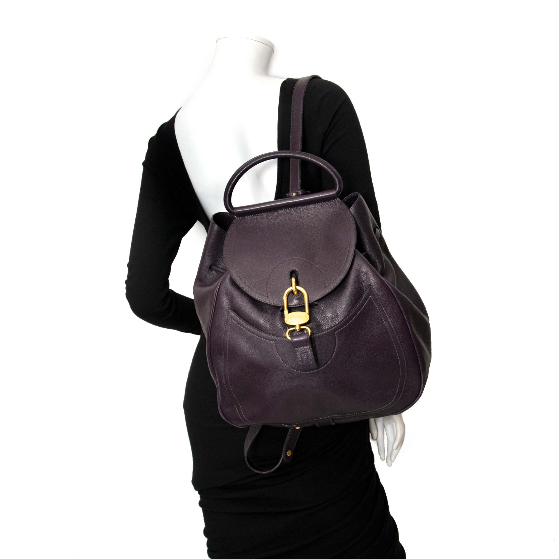 shop safe online your secondhand Delvaux Dark Purple Jumping Lucifer Backpack