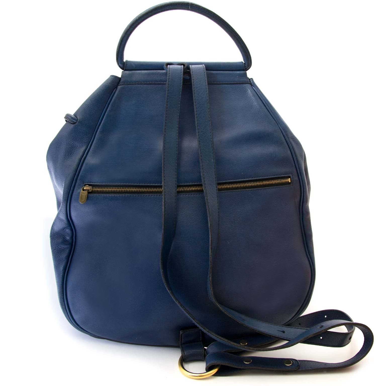 delvaux blue Lucifer GM backpack now for sale at labellov vintage fashion webshop belgium