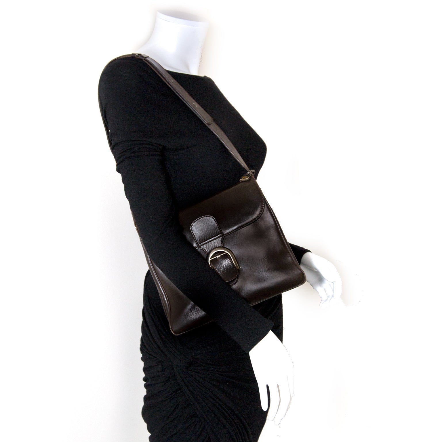 Sac à bandoulière Delvaux Brillant Baudrier marron