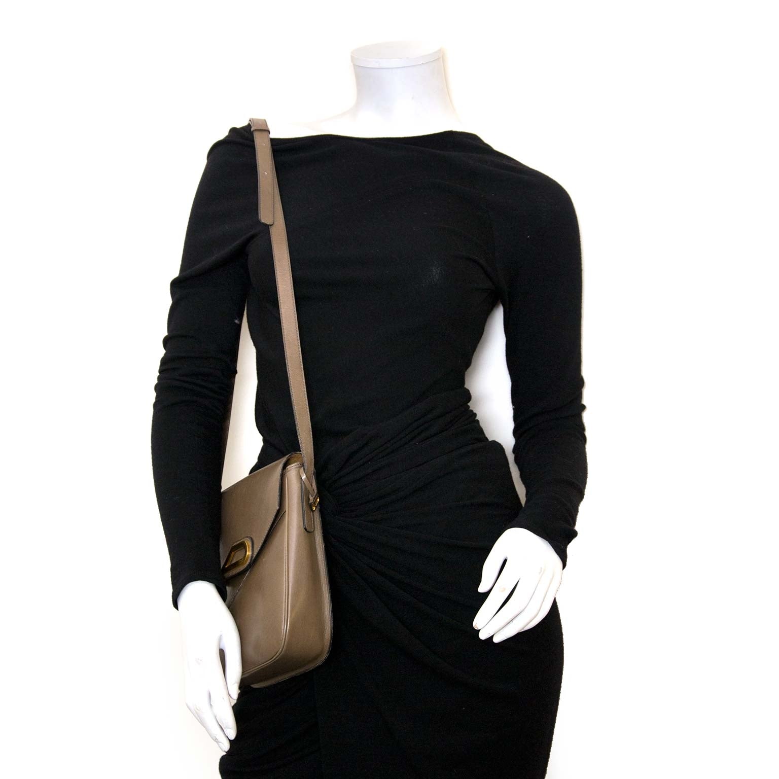 shop safe and secure online at labellov.com for the best price Delvaux Taupe Crossbody Bag