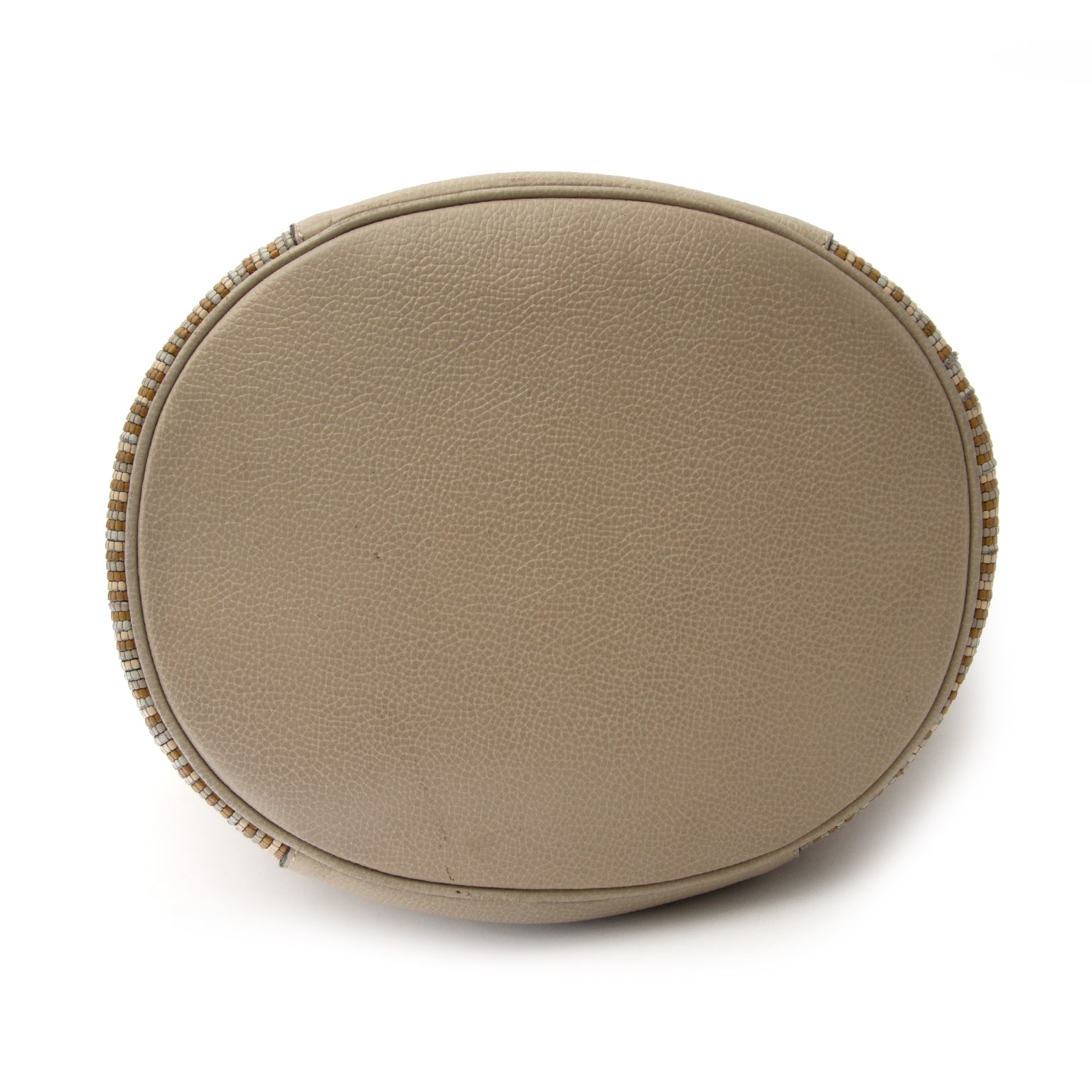 Delvaux Beige Leather and Toile de Cuir Bucket Bag kopen