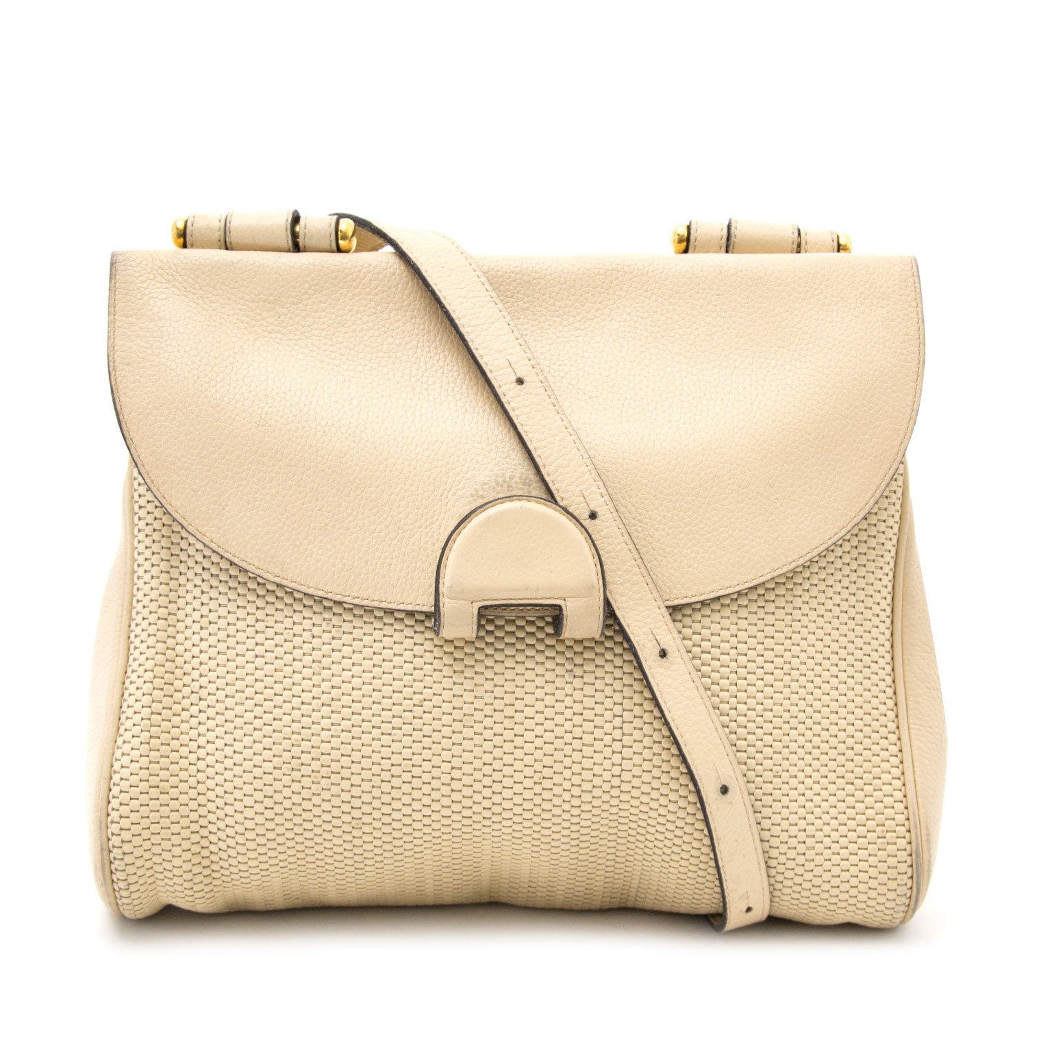 Achetez Delvaux Beige Chablis Toile de Cuir Sac en ligne chez Labellov.com