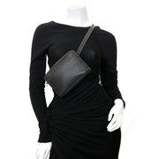 deux de delvaux black leather belt bag now for sale at labellov vintage fashion webshop belgium