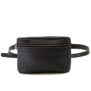 deux de delvaux black leather belt bag now for sale at labellov vintage fashion webshop belgium