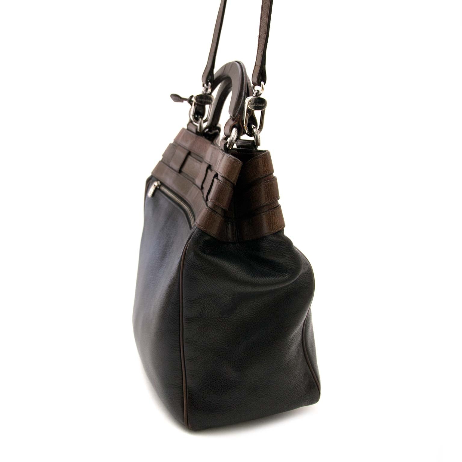 achetez en ligne Delvaux Black And Brown Bucket Bag à un bon prix chez Labellov à Anvers