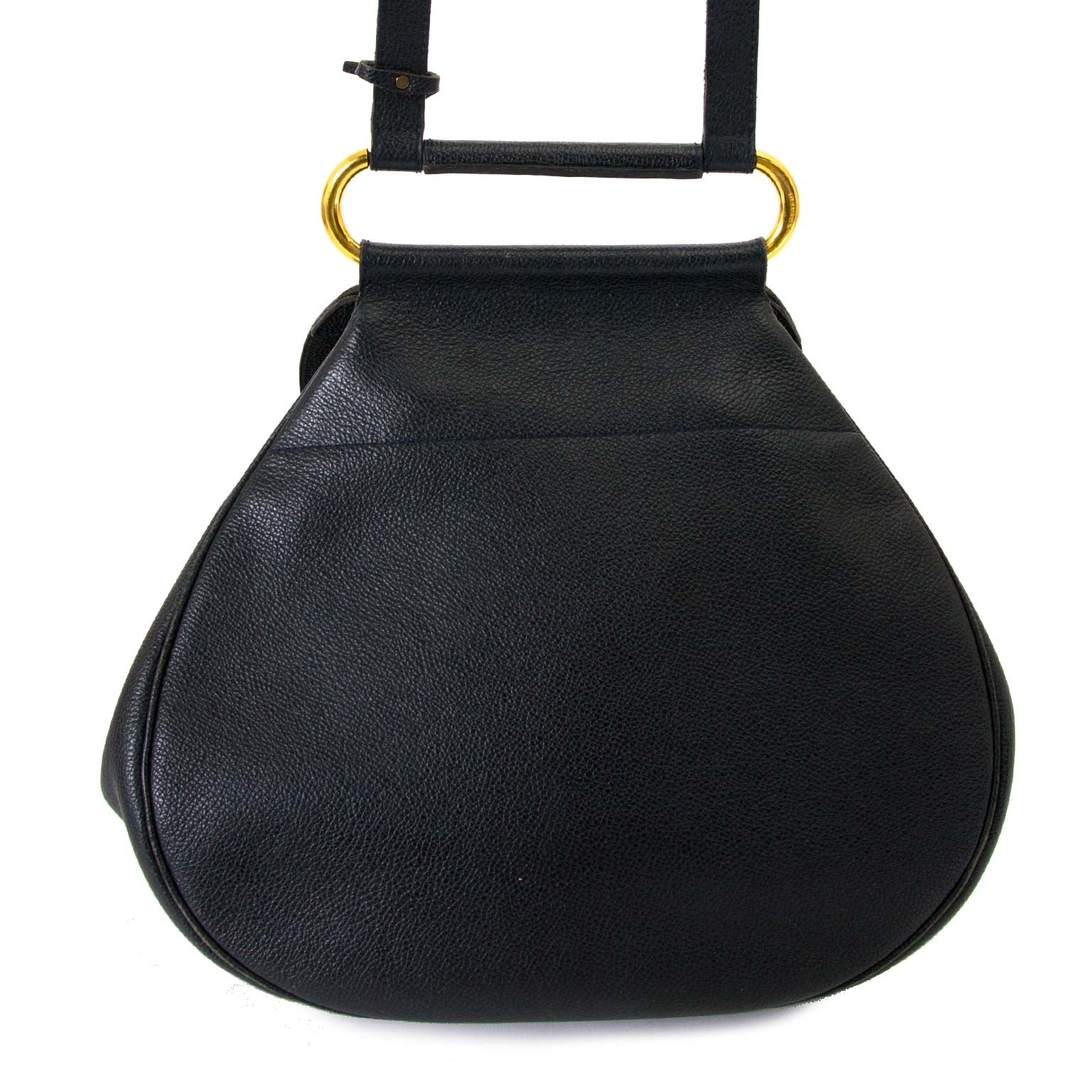 Delvaux Dark Blue Cerceau Bag now for sale at labellov vintage fashion webshop belgium