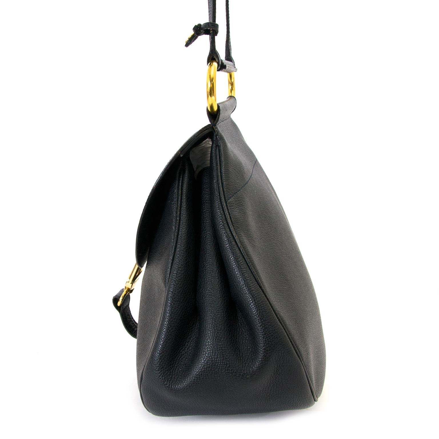 Delvaux Dark Blue Cerceau Bag now for sale at labellov vintage fashion webshop belgium