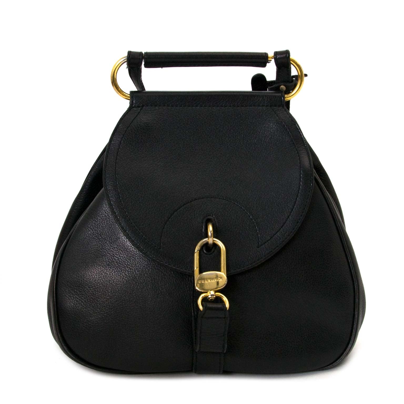 Sac à dos Delvaux Cerceau en cuir noir