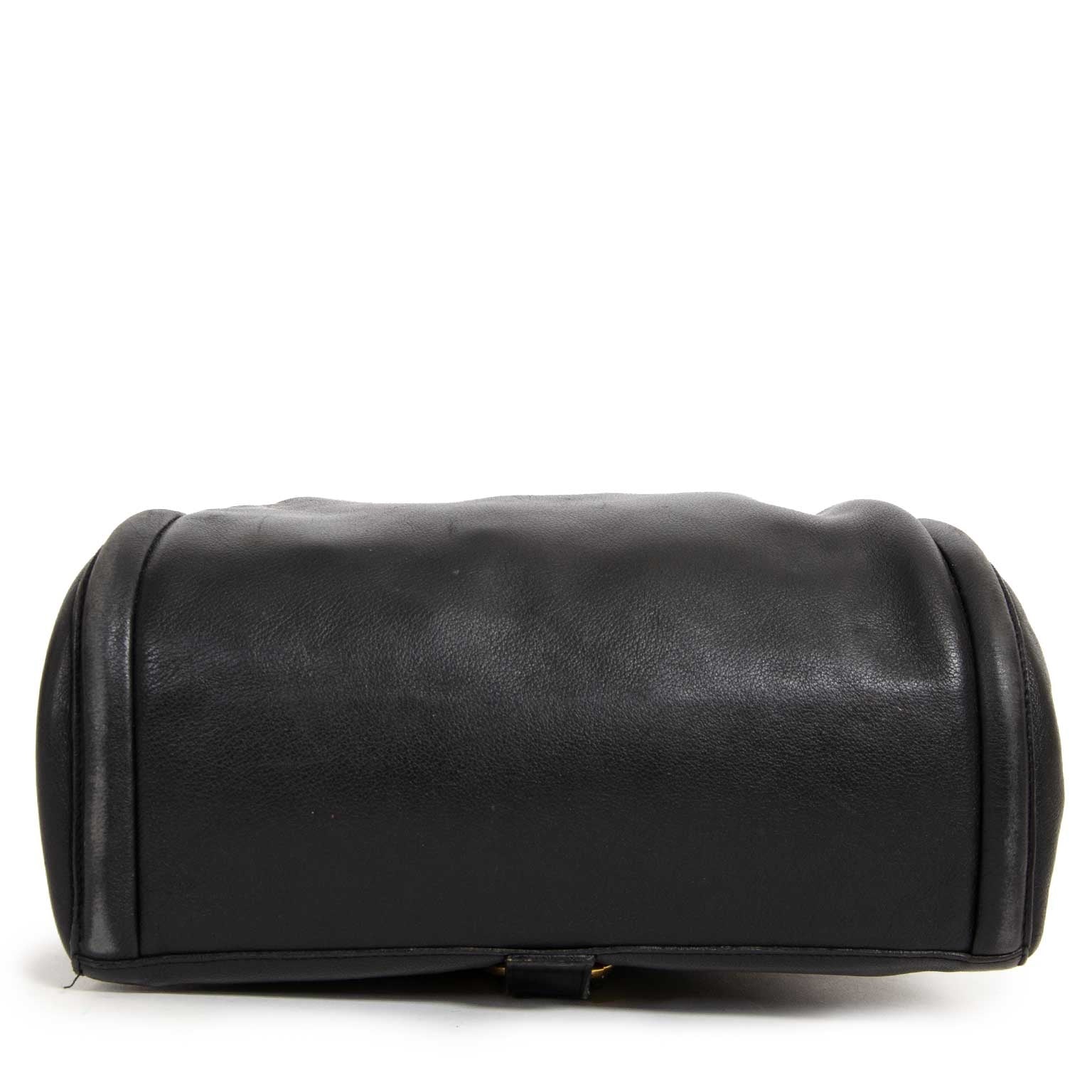 delvaux black leather backpack now for sale at labellov vintage fashion webshop belgium