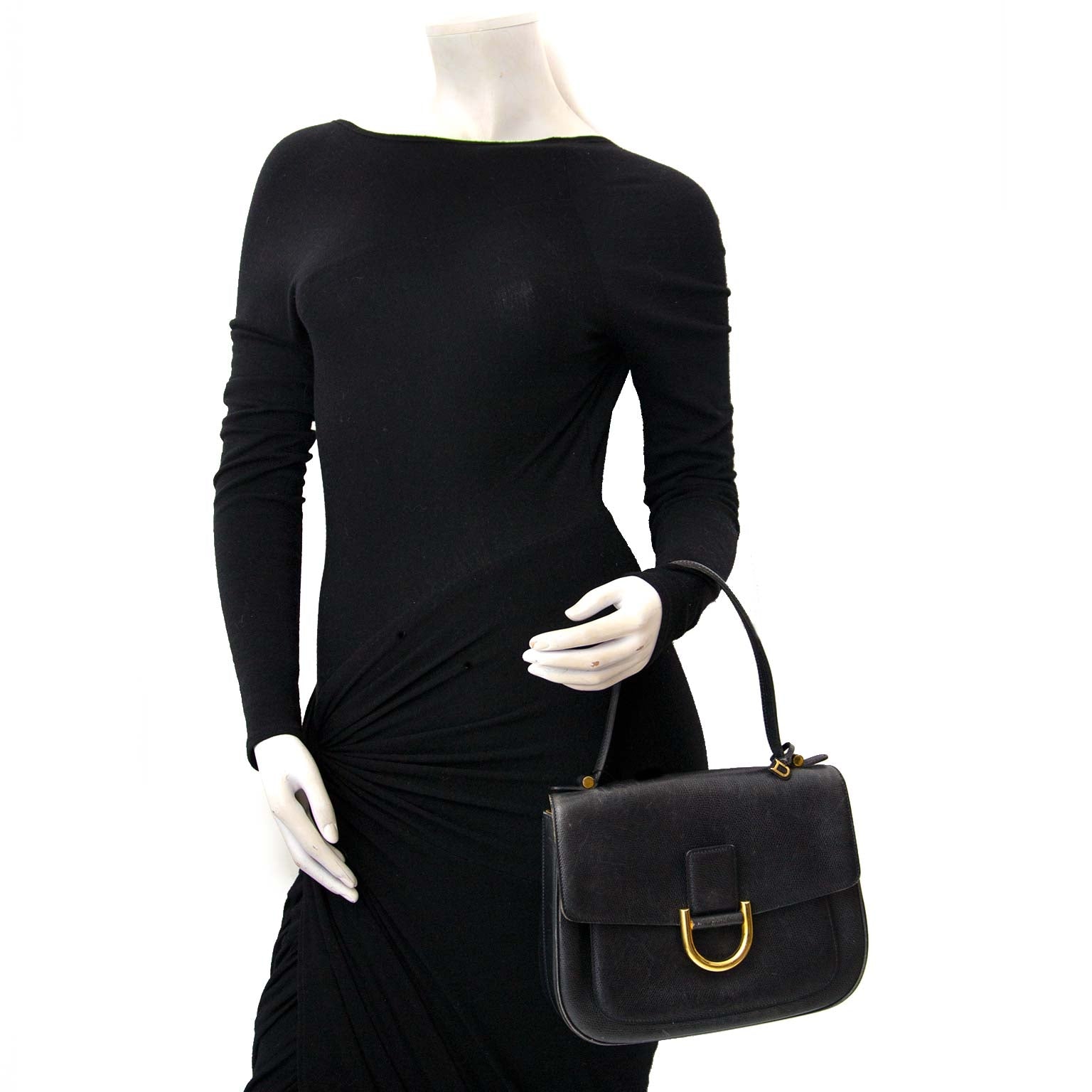Delvaux Dark Blue Top Handle Bag