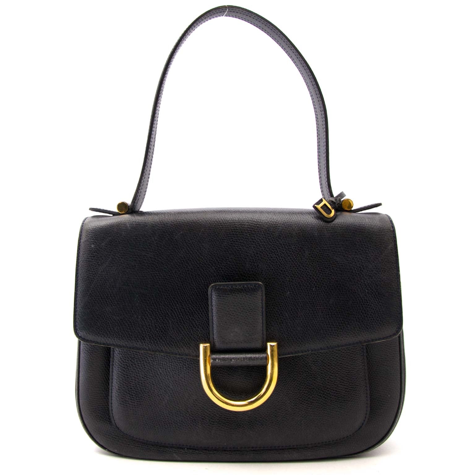 Delvaux Dark Blue Top Handle Bag