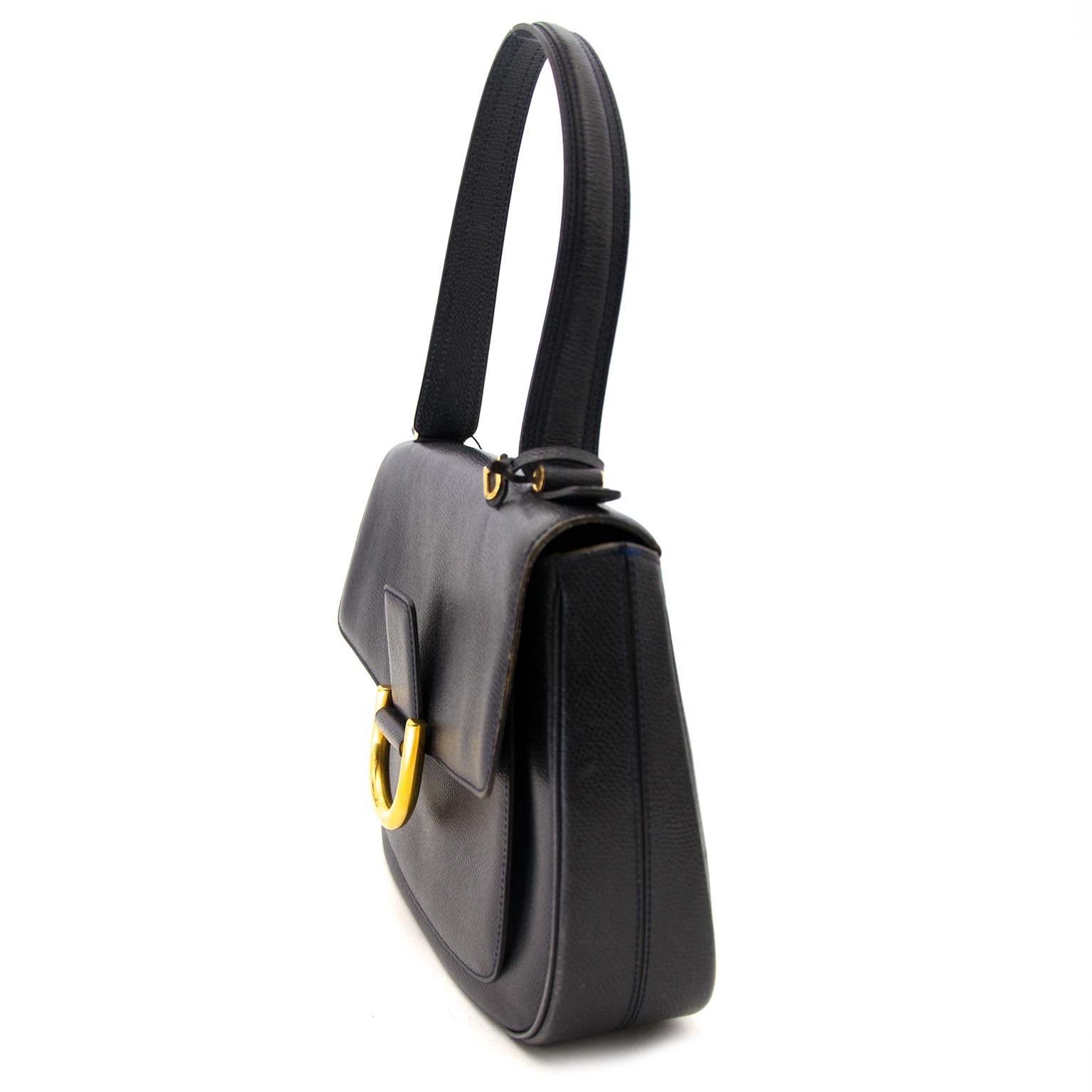 Delvaux Dark Blue Top Handle Bag