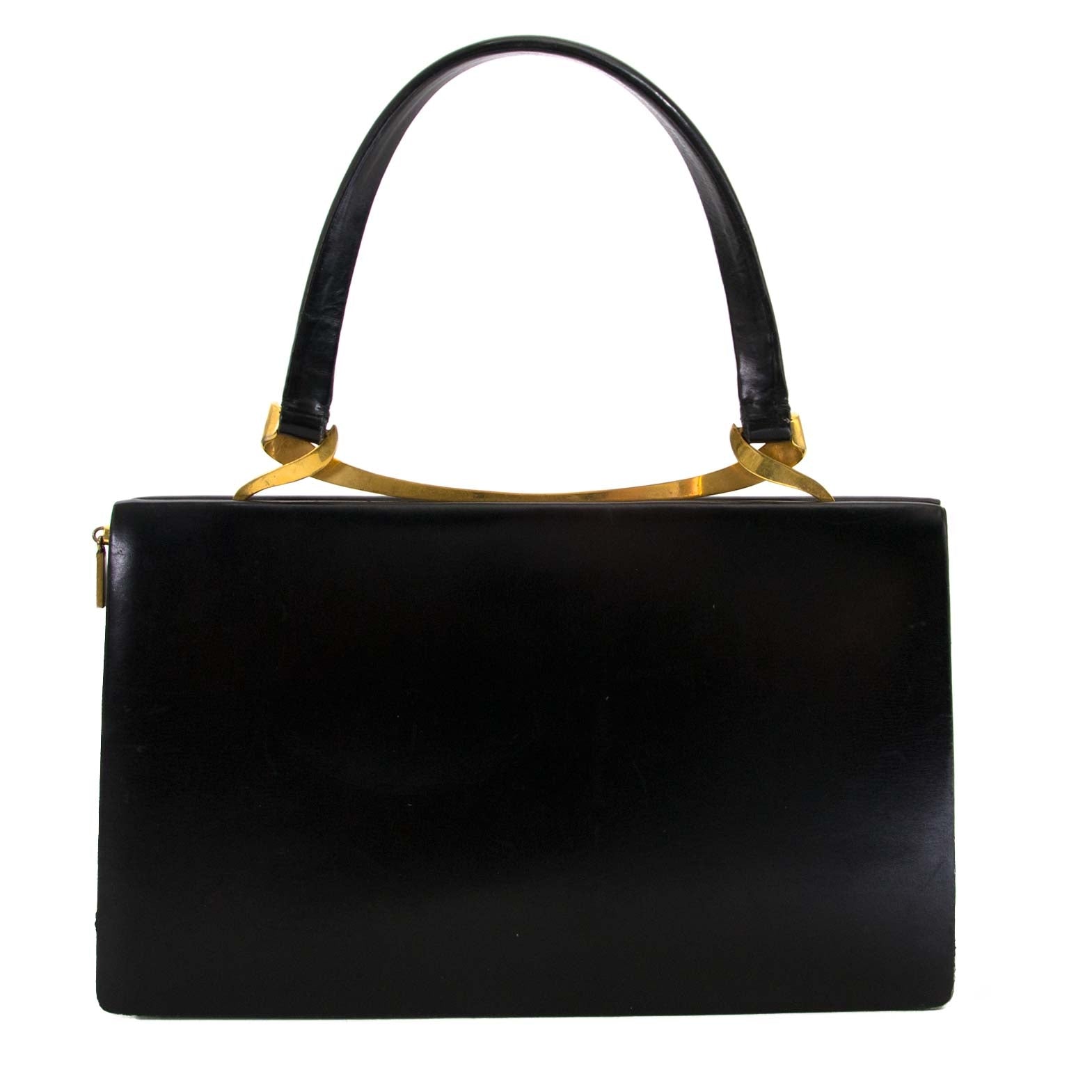 delvaux black vintage boxcalf evening bag now for sale at labellov vintage fashion webshop belgium