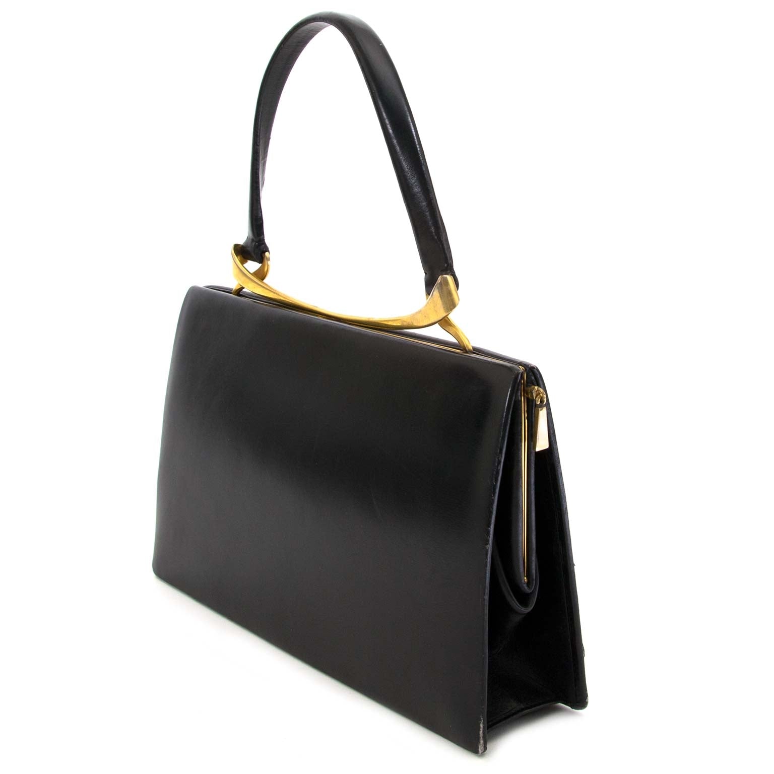 delvaux black vintage boxcalf evening bag now for sale at labellov vintage fashion webshop belgium