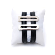 acheter en ligne Delvaux Black DD Leather Bracelet pour le meilleur prix
