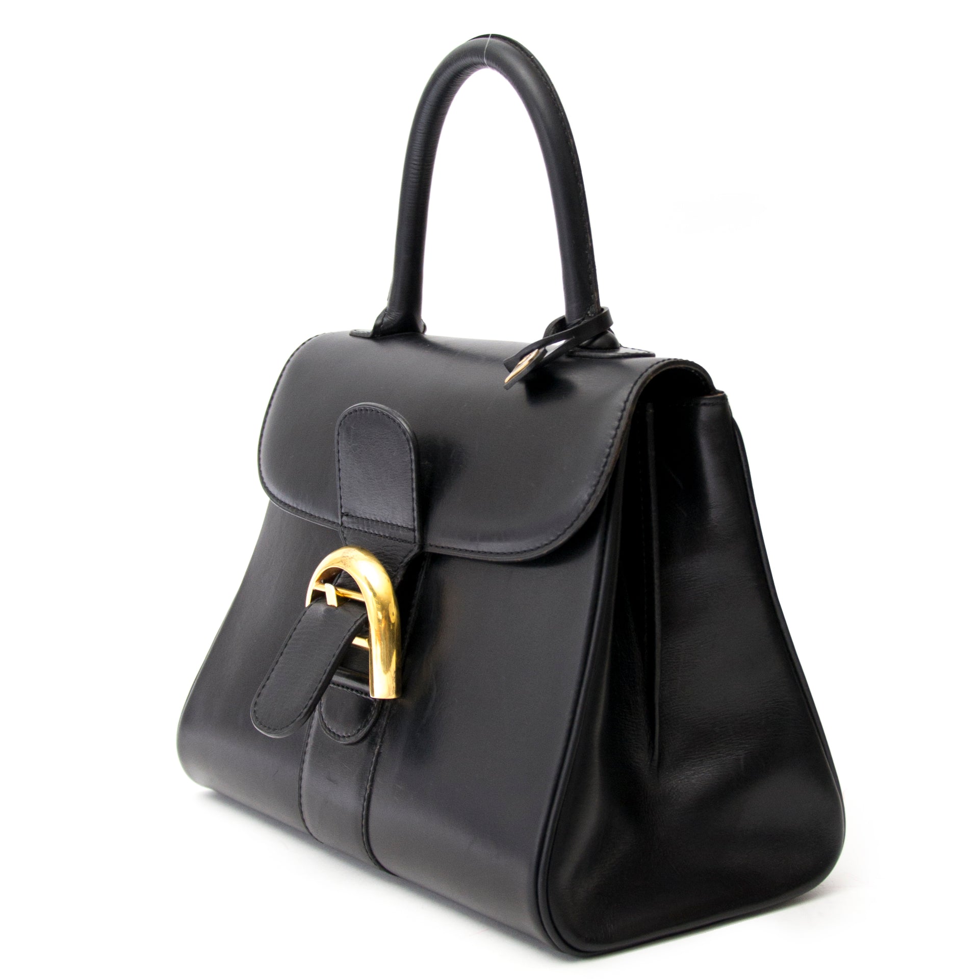 Delvaux Brillant PM en veau Box noir, accastillage doré
