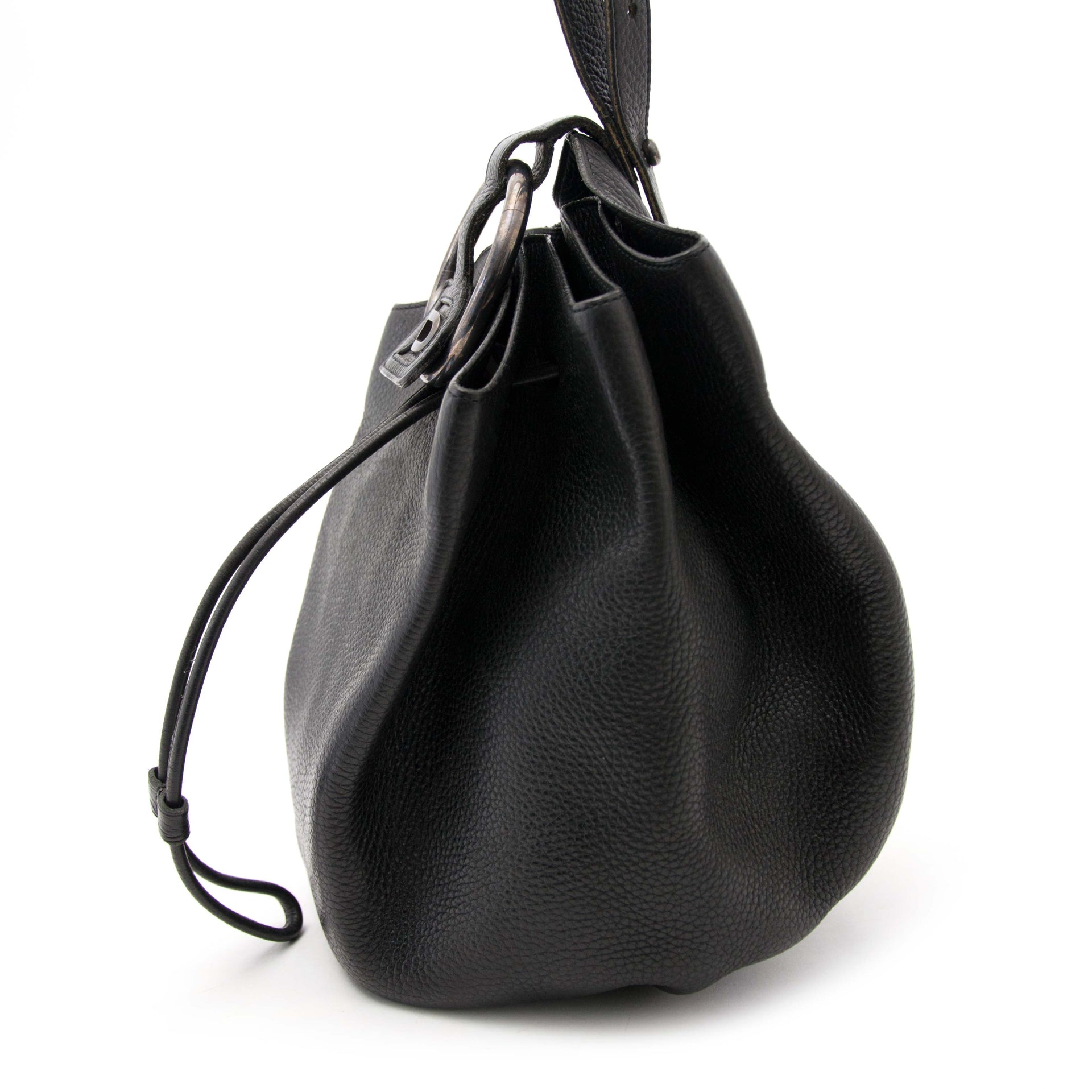 Delvaux Black Leather Bucket Bag online available