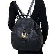 Delvaux Black Lucifer Backpack now for sale at labellov vintage fashion webshop belgium