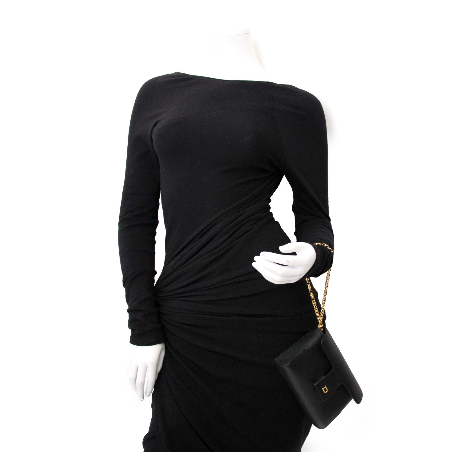 Delvaux Black Leather Clutch Bag