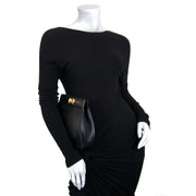 Delvaux black leather pochette clutch now for sale at labellov vintage fashion webshop belgium