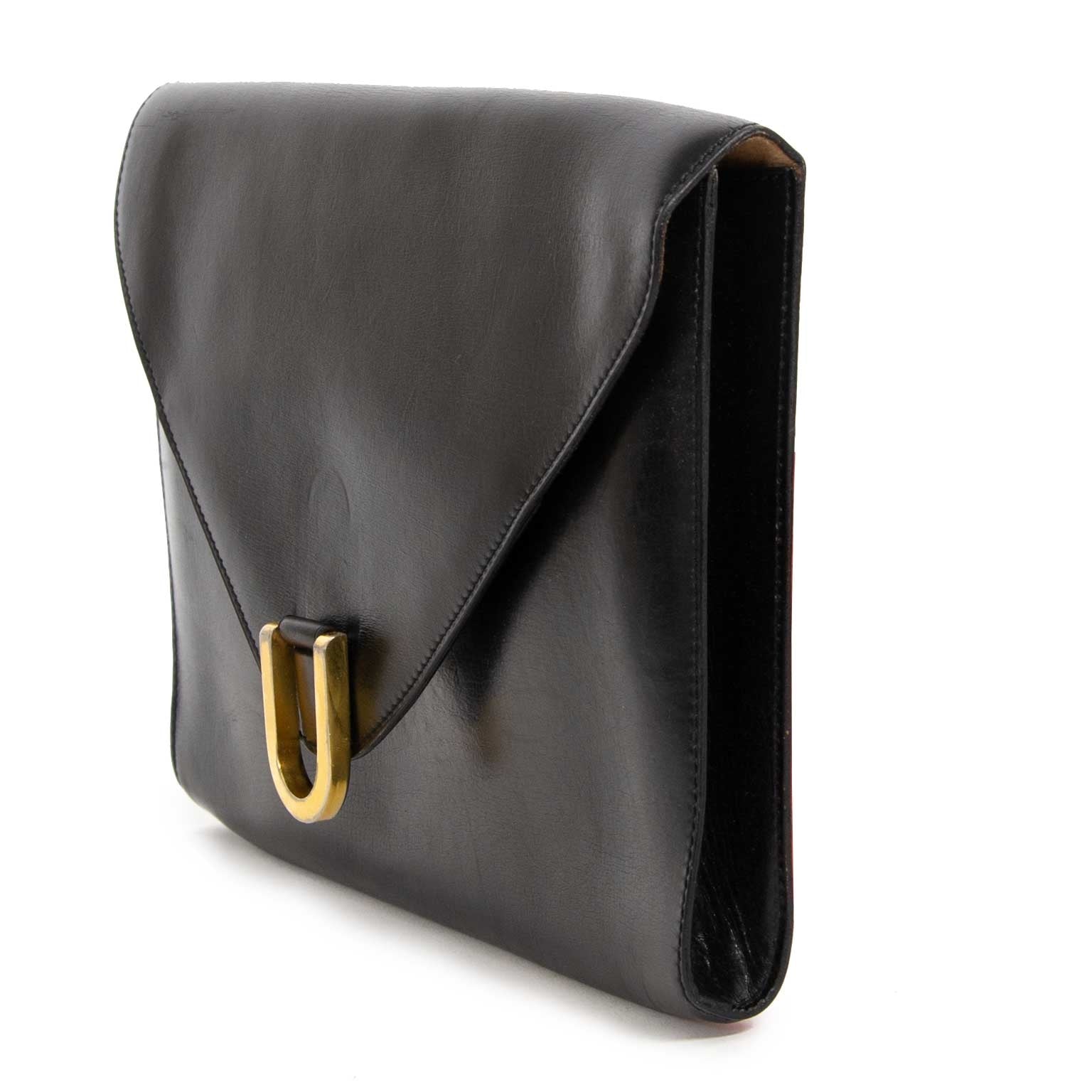 delvaux black clutch now for sale at labellov vintage fashion webshop belgium