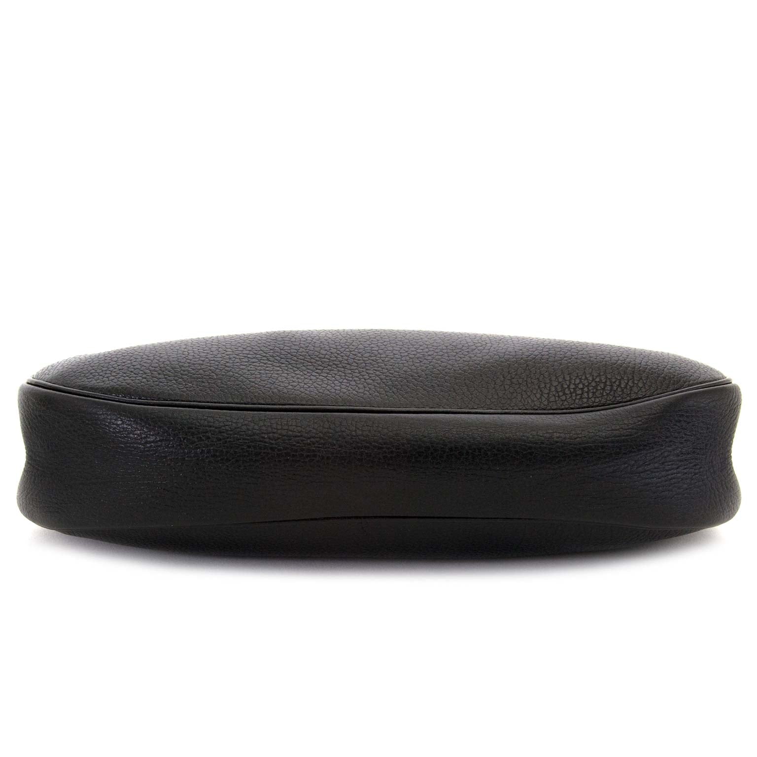 Delvaux black leather pochette clutch now for sale at labellov vintage fashion webshop belgium