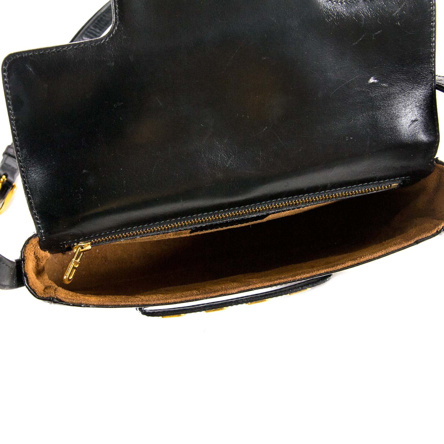 Bent u op zoek naar een authentieke Delvaux Black Croco D Cross Body Bag ? bij labellov.com