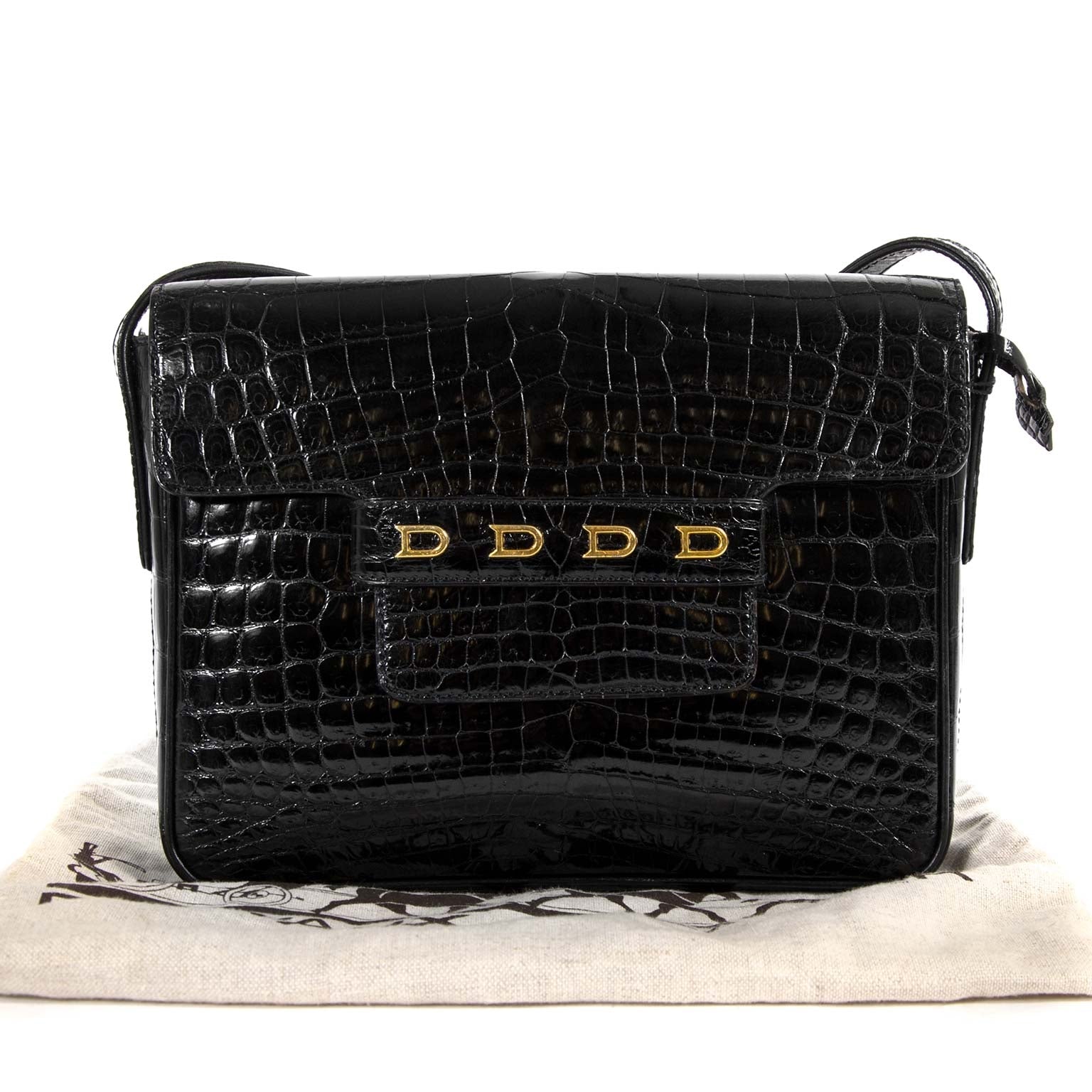 delvaux black croco d cross body bag now online at labellov.com for the best price