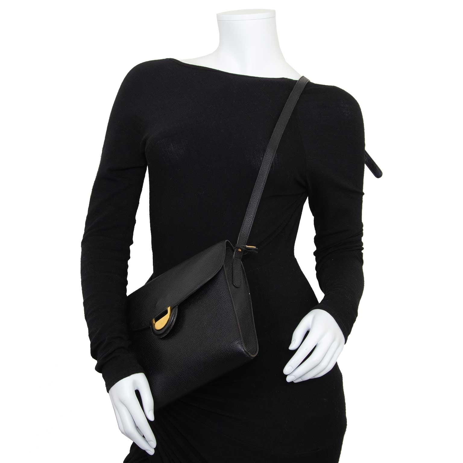 delvaux black crossbody bag now for sale at labellov vintage fashion webshop belgium