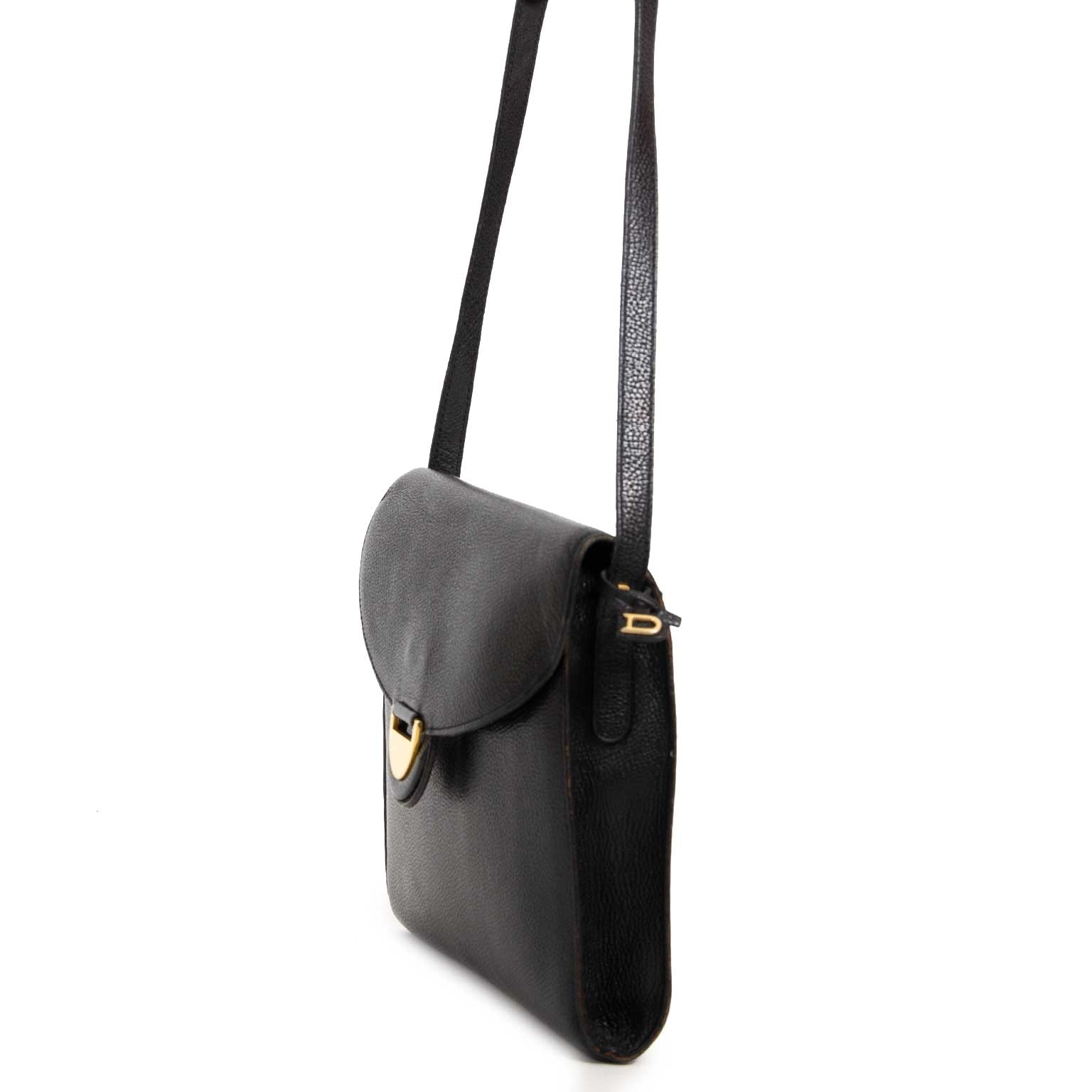 delvaux black crossbody bag now for sale at labellov vintage fashion webshop belgium