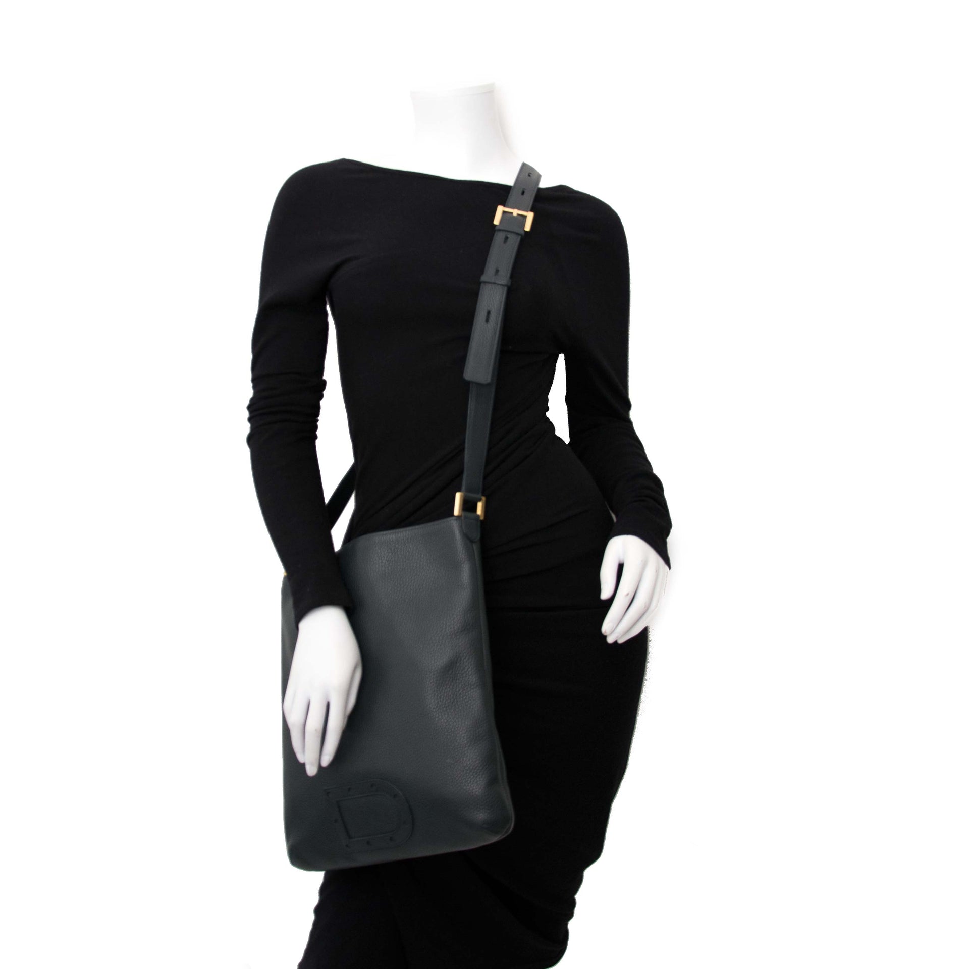 goedkoop tweedehands Delvaux ? webshop en boetiek Delvaux Anthracite Le Louise Bandouliere