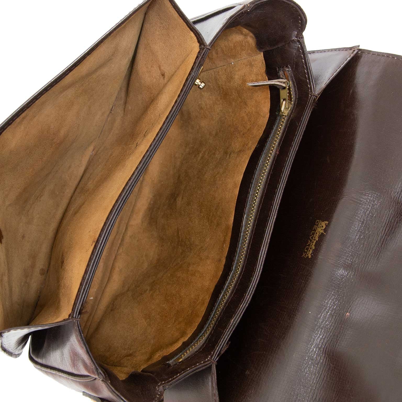delvaux brown leather bourgogne bag now for sale at labellov vintage fashion webshop belgium