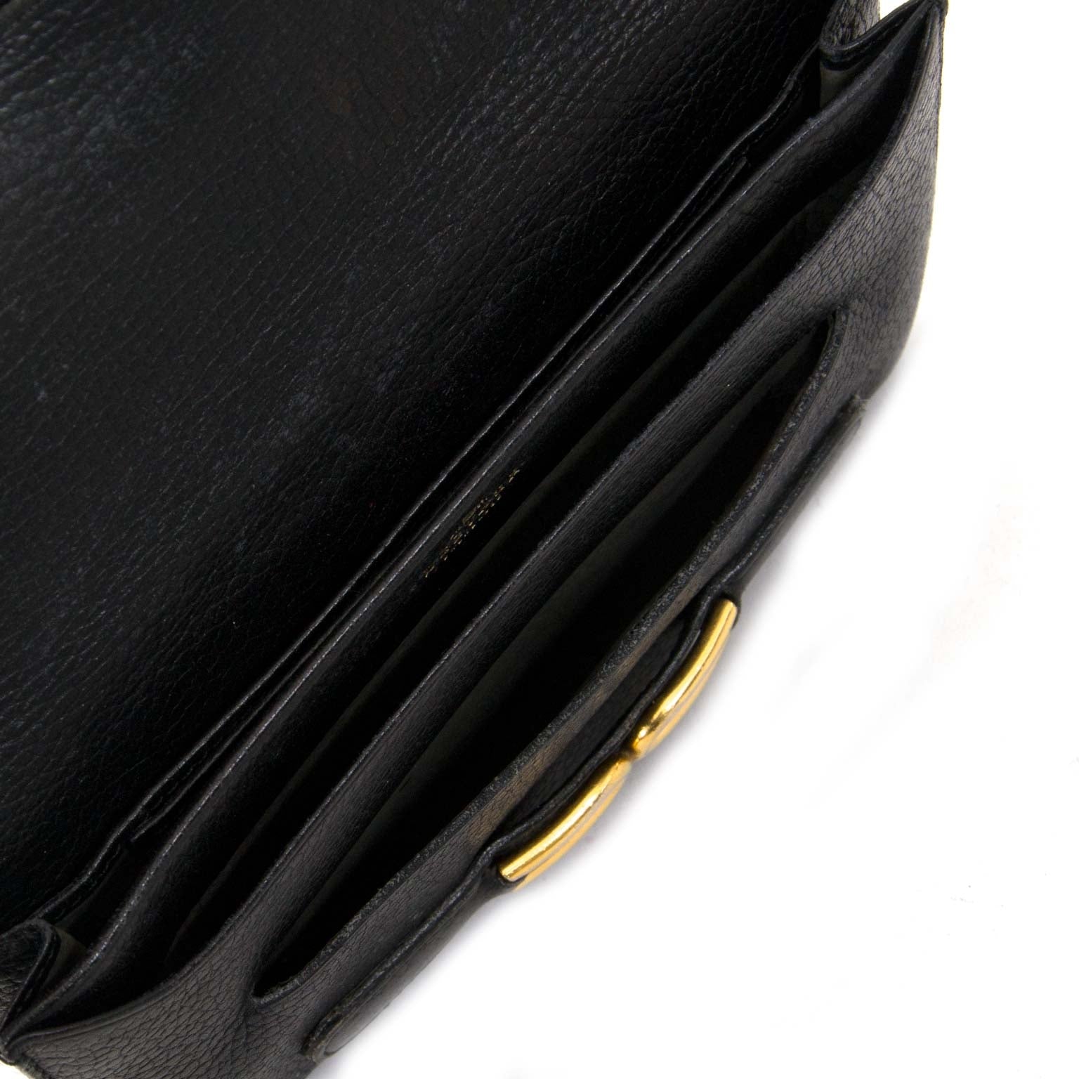 delvaux black escudo wallet now for sale at labellov vintage fashion webshop belgium