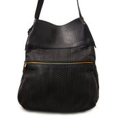 Prachtige Delvaux Black 'Toile de Cuir' Shoulder Bag for sale, Belgian designer brand with a classic look.